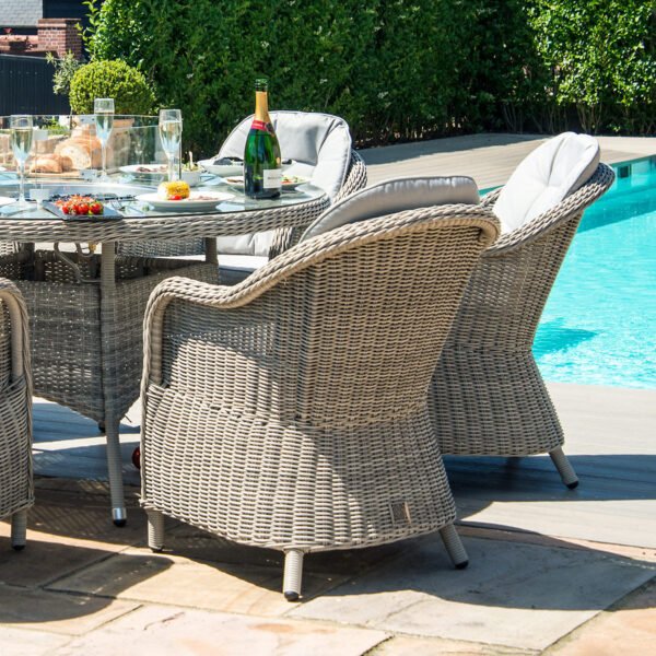 Heritage 6 Seat Round Rattan Fire Pit Dining Set - Image 5
