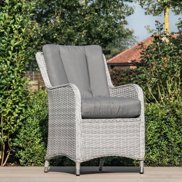 Ascot 4 Seat Round Rattan Dining Set with Weatherproof Cushions - Image 4