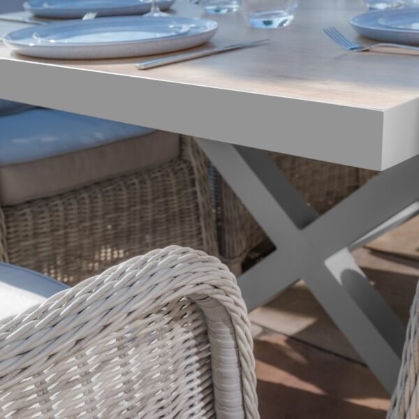 Vienna 6 - 10 Seat Extending Rectangular Dining Table with Dawn Grey Frame - Image 4