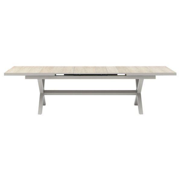 Vienna 6 - 10 Seat Extending Rectangular Dining Table with Dawn Grey Frame - Image 9
