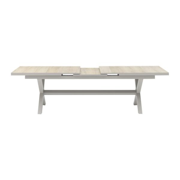 Vienna 6 - 10 Seat Extending Rectangular Dining Table with Dawn Grey Frame - Image 7