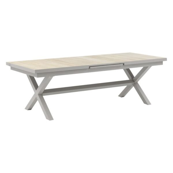 Vienna 6 - 10 Seat Extending Rectangular Dining Table with Dawn Grey Frame - Image 8