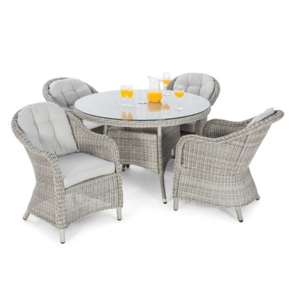 Oxford Heritage 4 Seat Round Rattan Dining Set - Image 10