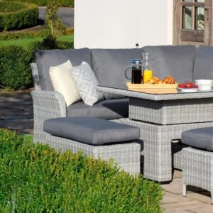 Alternative view of Ascot Square Rattan Corner Dining Set With Rising Table & Weatherproof Cushions
